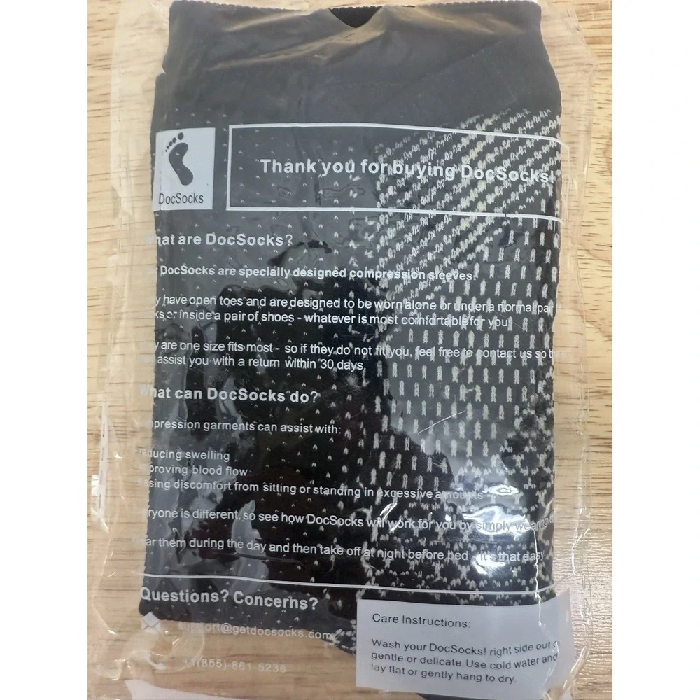 Doc Socks Compression Sleeves Pair Black Print Toeless One-Size‎ #10